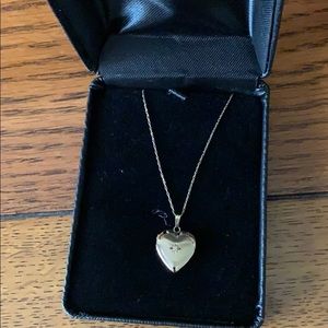 14K Gold Heart Locket with Diamond